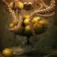 Monster near a basket of lemons